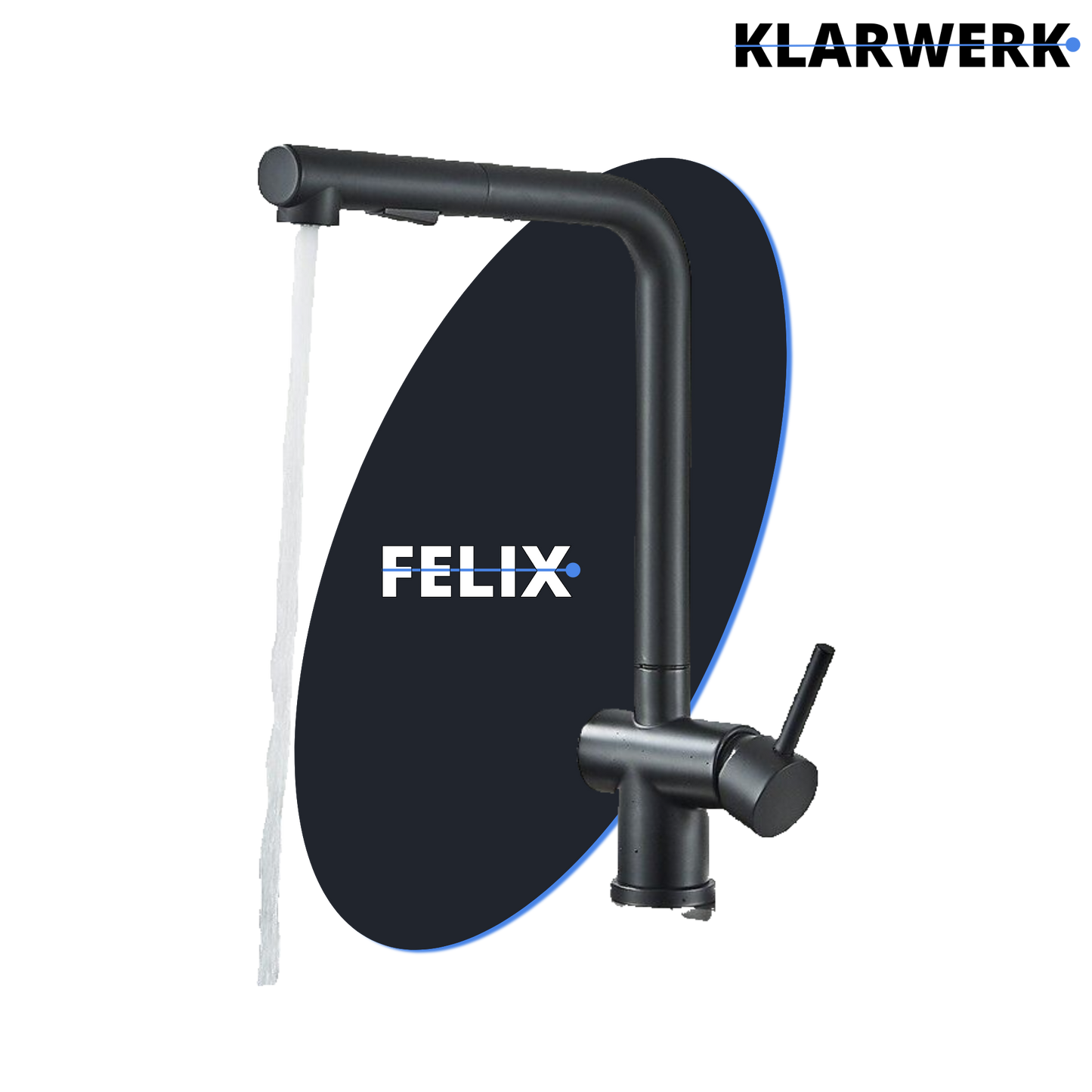 Ausziehbare Küchenarmatur "Felix" - Schwarz