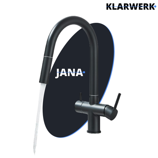 Ausziehbare 3 Wege Küchenarmatur "Jana" - Schwarz