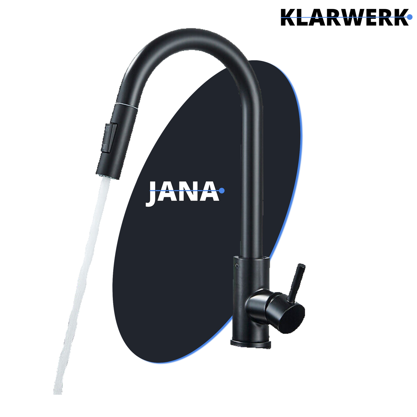 Ausziehbare Küchenarmatur "Jana" - Schwarz