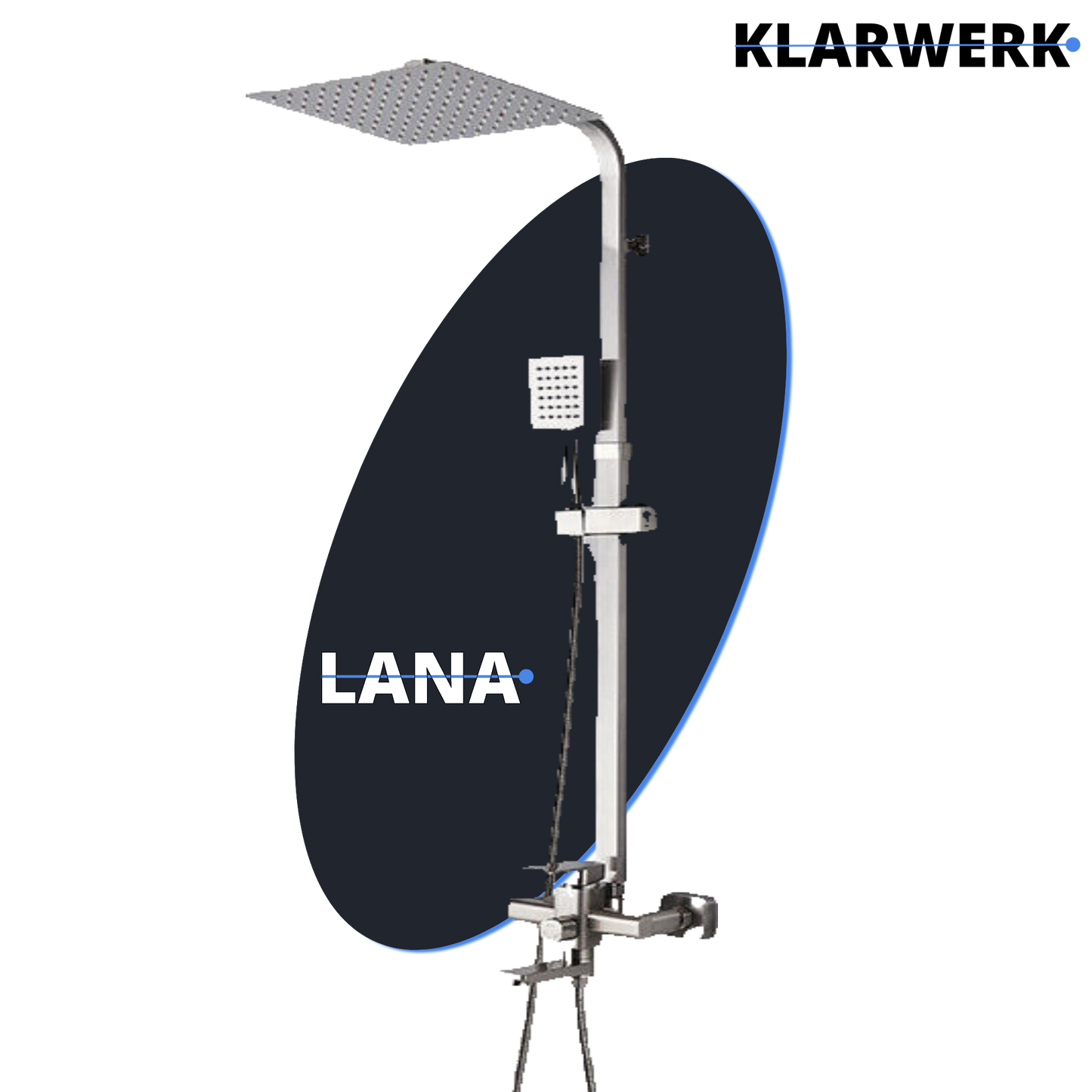 Regendusche Duscharmatur Set "Lana" - Chrom/Silber