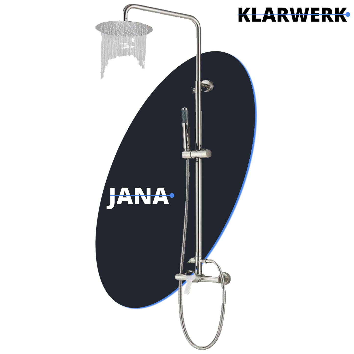 Regendusche Duscharmatur Set "Jana" - Chrom/Silber