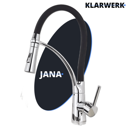 Niederdruck Küchenarmatur "JANA" - Schwarz/Chrom
