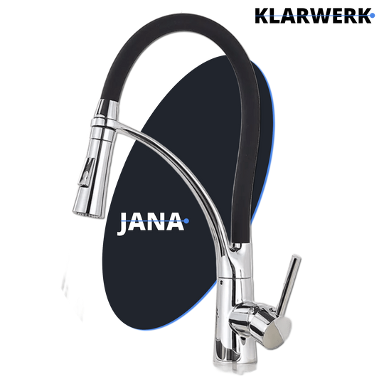 Niederdruck Küchenarmatur "JANA" - Schwarz/Chrom