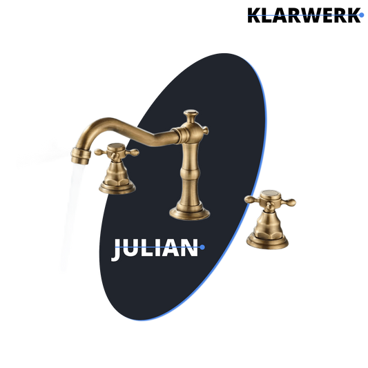 3-Loch Retro-Badarmatur "Julian" - Gold