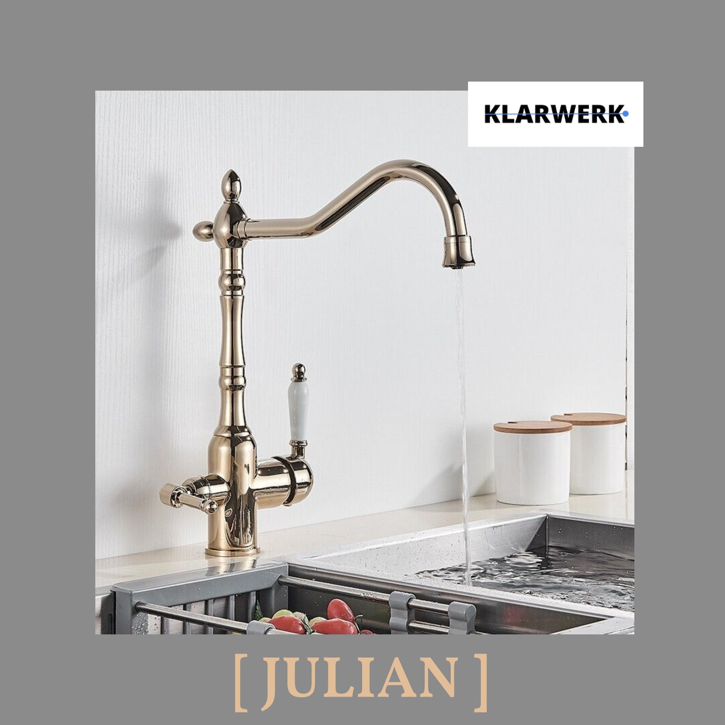 Vintage 3 Wege Küchenarmatur "Julian" - Gold (glänzend)