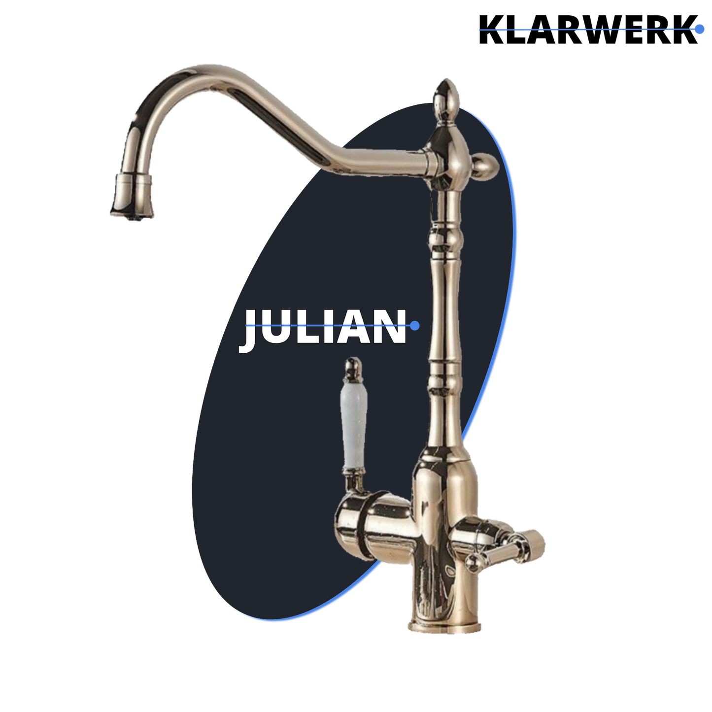 Vintage 3 Wege Küchenarmatur "Julian" - Gold (glänzend)