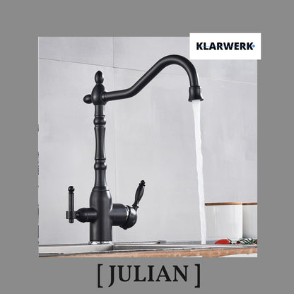 Vintage 3 Wege Küchenarmatur "Julian" - Schwarz (matt)