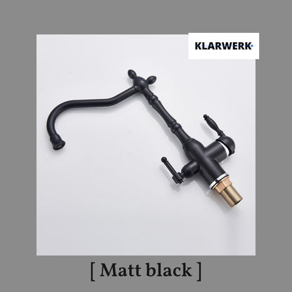 Vintage 3 Wege Küchenarmatur "Julian" - Schwarz (matt)