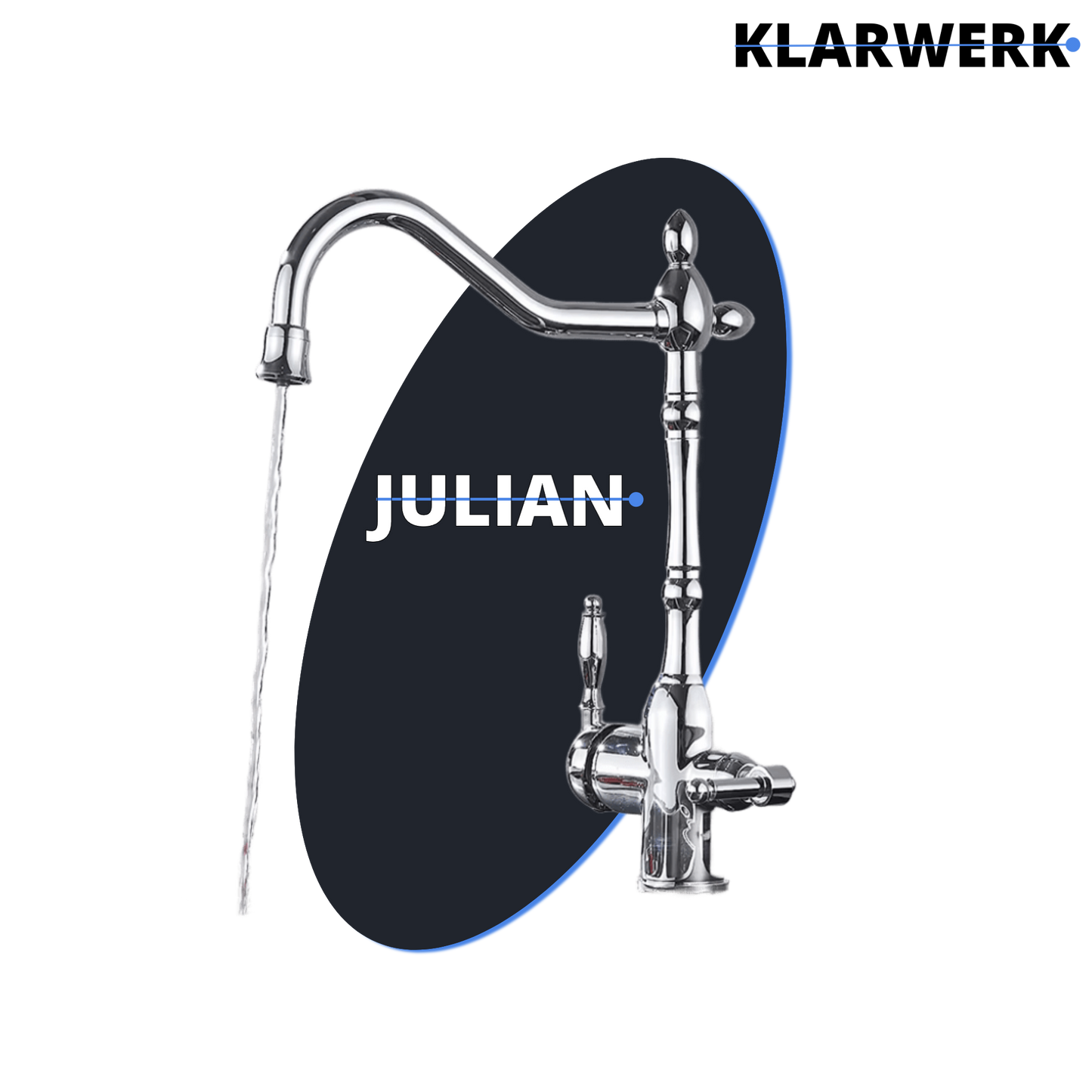 Vintage 3 Wege Küchenarmatur "Julian" - Chrom (glänzend)