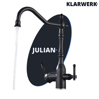 Vintage 3 Wege Küchenarmatur "Julian" - Schwarz (matt)