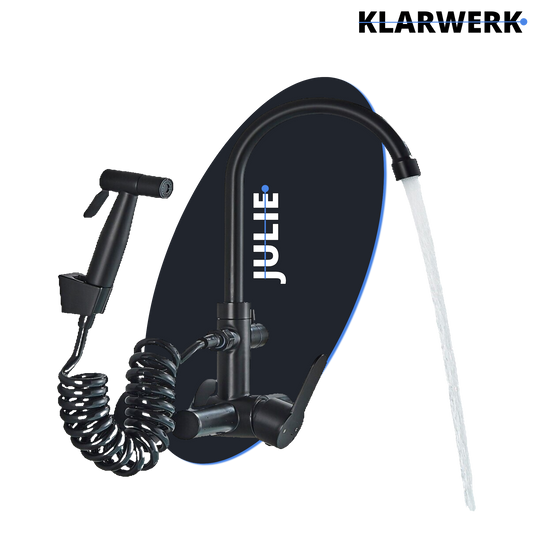Wandarmatur mit Handbrause "Julie" - Schwarz (matt)