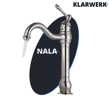 Hohe Retro-Badarmatur "Nala" - Silber gebürstet