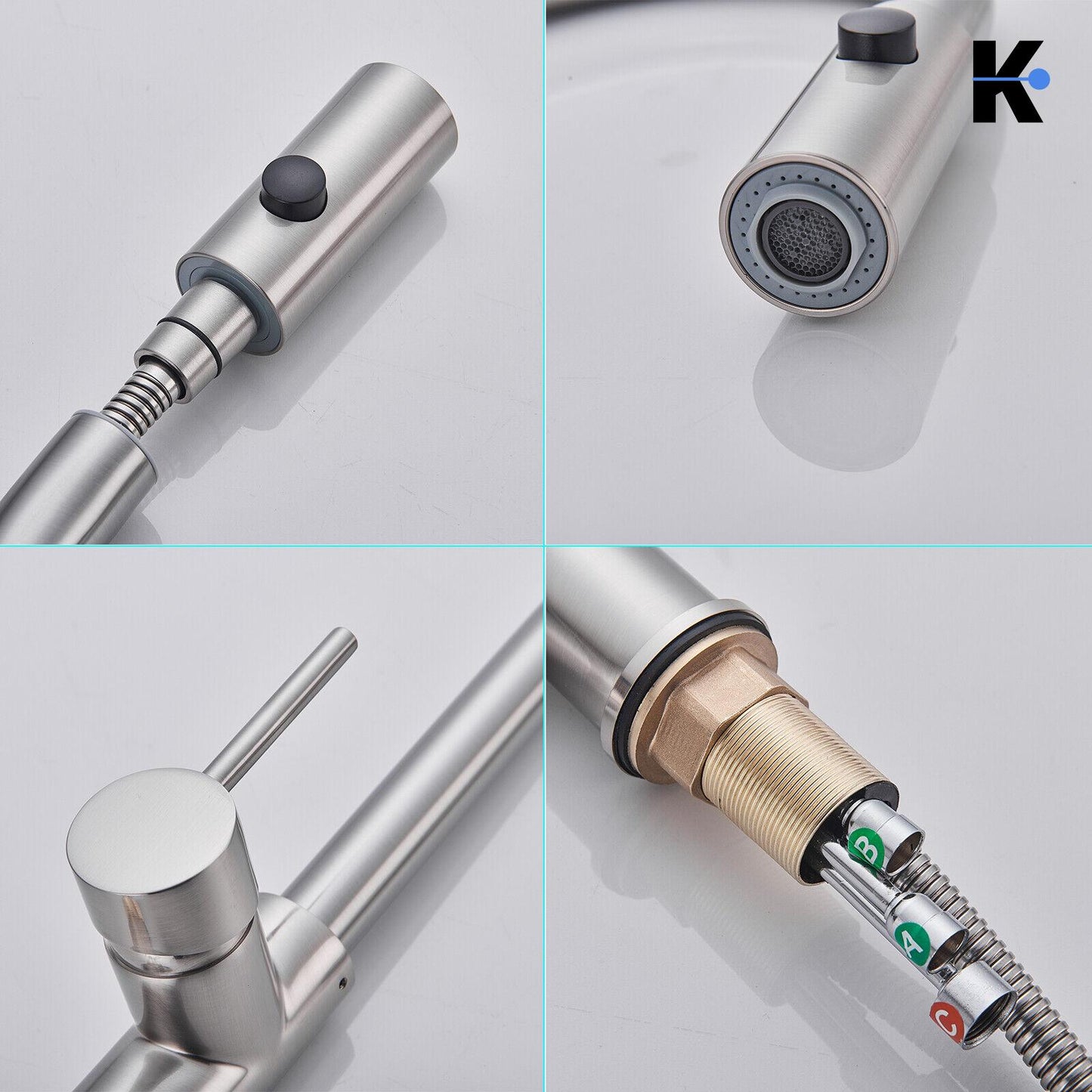 Niederdruck Küchenarmatur "Paul"- Silber