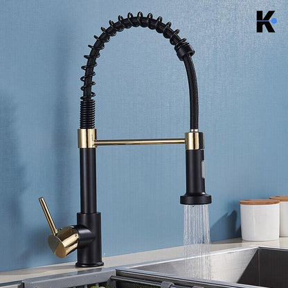 Flexible Küchenarmatur "Bernd" - Schwarz/Gold