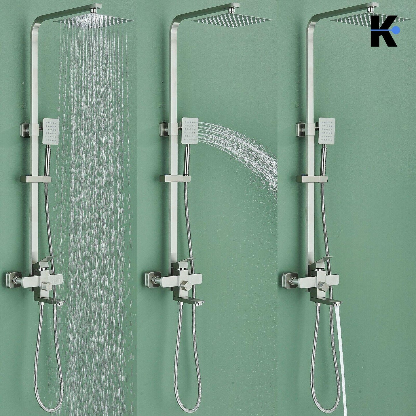 Regendusche Duscharmatur Set "Lana" - Chrom/Silber
