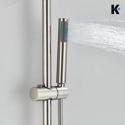 Regendusche Duscharmatur Set "Jana" - Chrom/Silber