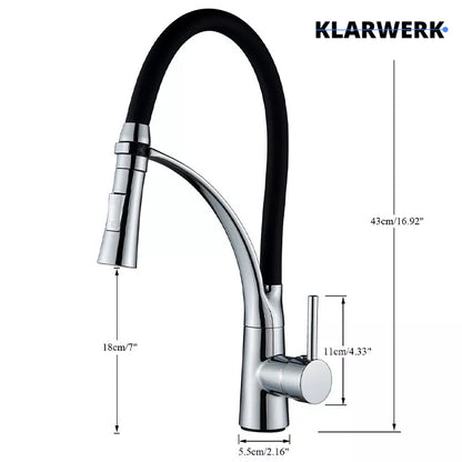 Niederdruck Küchenarmatur "JANA" - Schwarz/Chrom