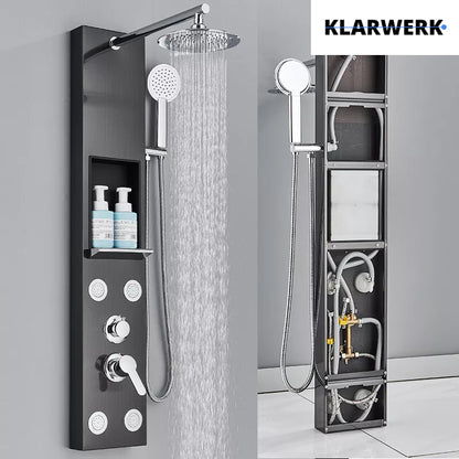 Duschpaneel Regendusche Set "BEN" - Schwarz (gebürstet)