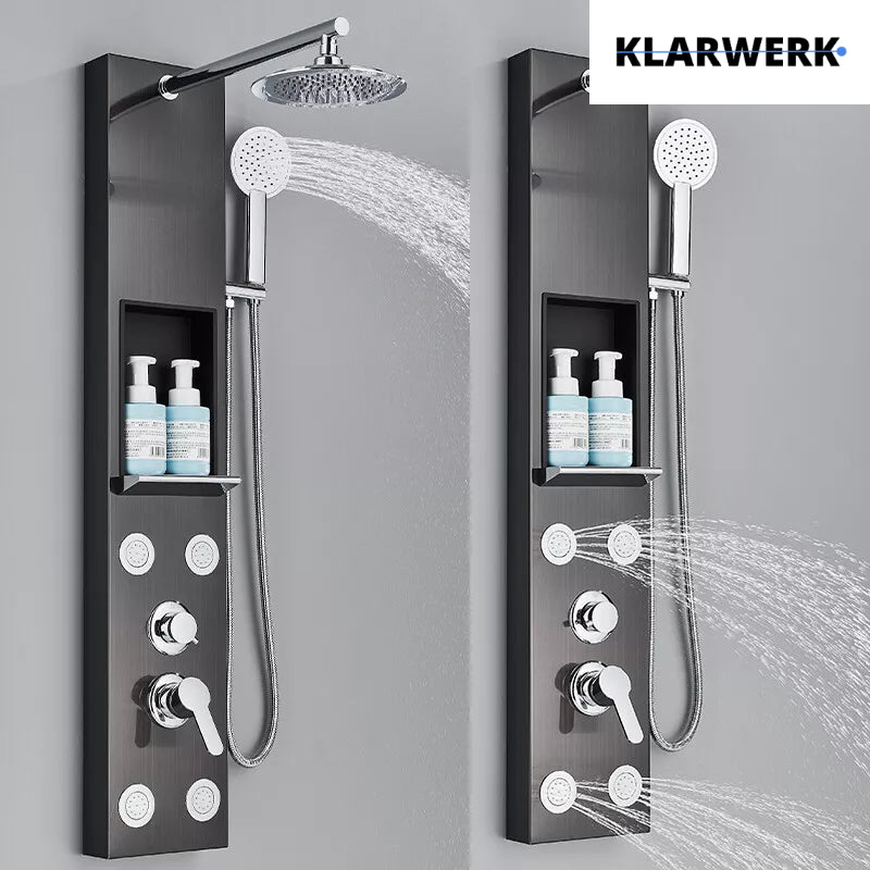 Duschpaneel Regendusche Set "BEN" - Schwarz (gebürstet)