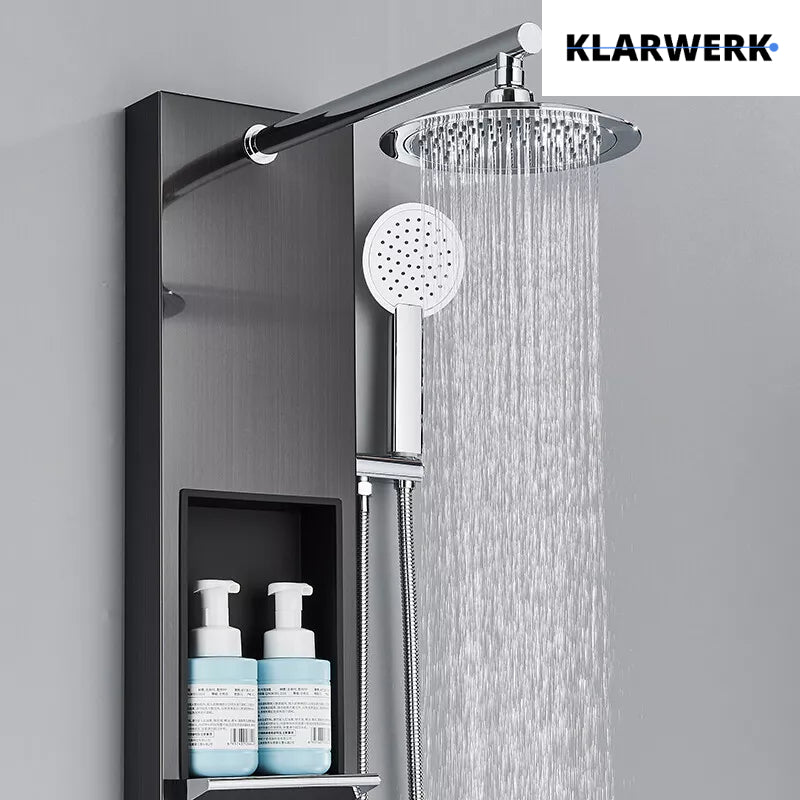 Duschpaneel Regendusche Set "BEN" - Schwarz (gebürstet)