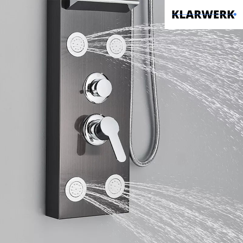 Duschpaneel Regendusche Set "BEN" - Schwarz (gebürstet)