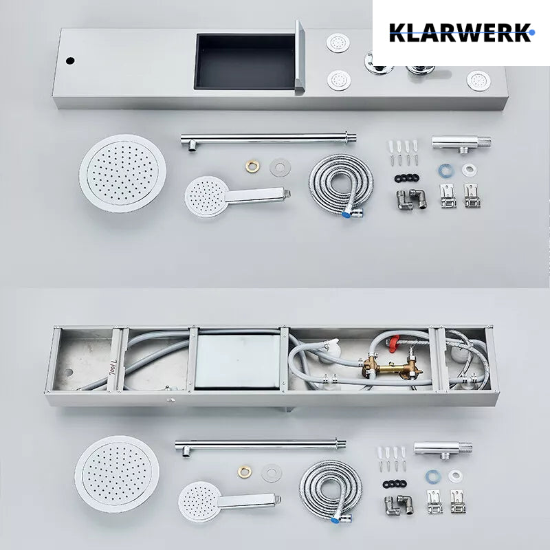 Duschpaneel Regendusche Set "BEN" - Silber (gebürstet)