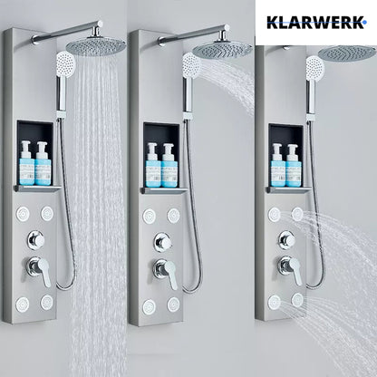 Duschpaneel Regendusche Set "BEN" - Silber (gebürstet)